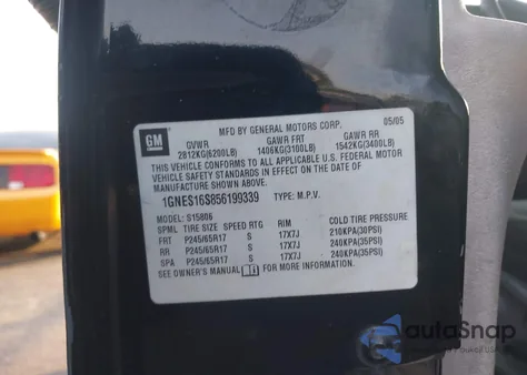 2005 Chevrolet Trailblazer Ext Ls from USA, damaged, VIN 1GNES16S856199339